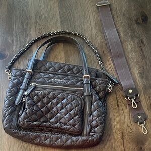 MZ Wallace Quilted Brown Shoulder Bag